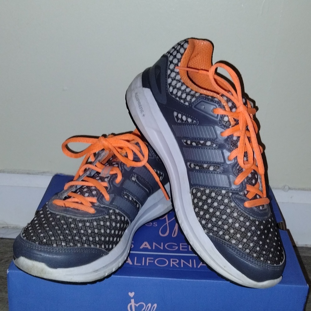 Adidas Duramo 6 Gray/Orange Athletic Running Shoes C76270 Women’s Size 9